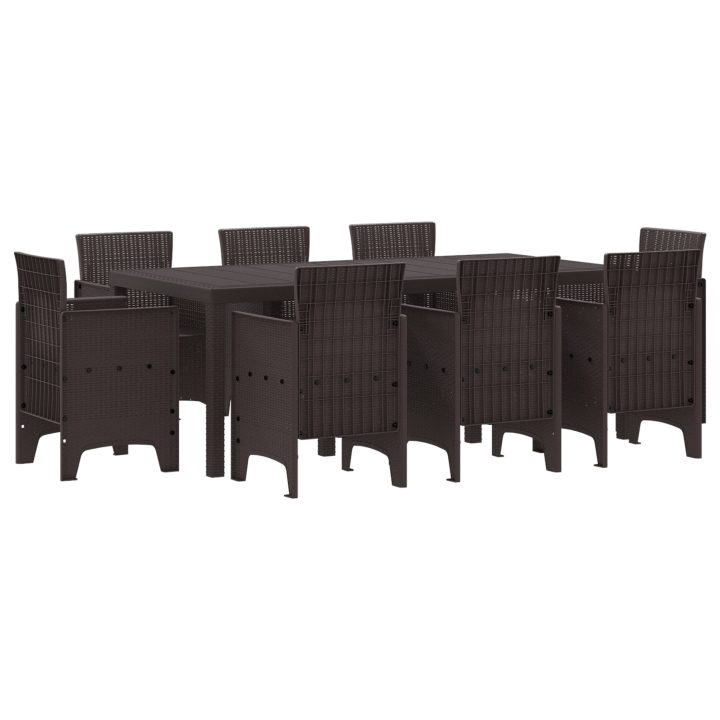 Trädgårdsset 9 pcs Brun Polypropylen vidaXL 200 x 100 x 73 cm – bild 2