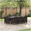 Trädgårdsset 9 pcs Brun Polypropylen vidaXL 200 x 100 x 73 cm – miniatyr 1