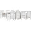 Trädgårdsset 9 pcs Ljusgrå PE Rattan vidaXL 250 x 100 x 73 cm – miniatyr 2