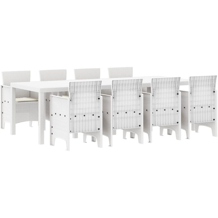 Trädgårdsset 9 pcs Ljusgrå PE Rattan vidaXL 250 x 100 x 73 cm – bild 2