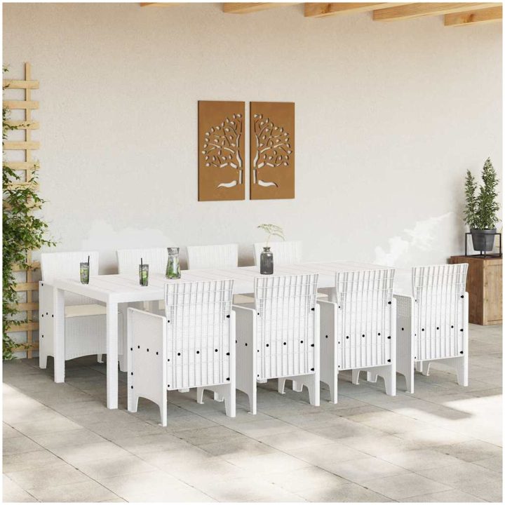 Trädgårdsset 9 pcs Ljusgrå PE Rattan vidaXL 250 x 100 x 73 cm – bild 3