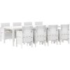 Trädgårdsset 9 pcs Ljusgrå PE Rattan vidaXL 250 x 100 x 73 cm – miniatyr 4