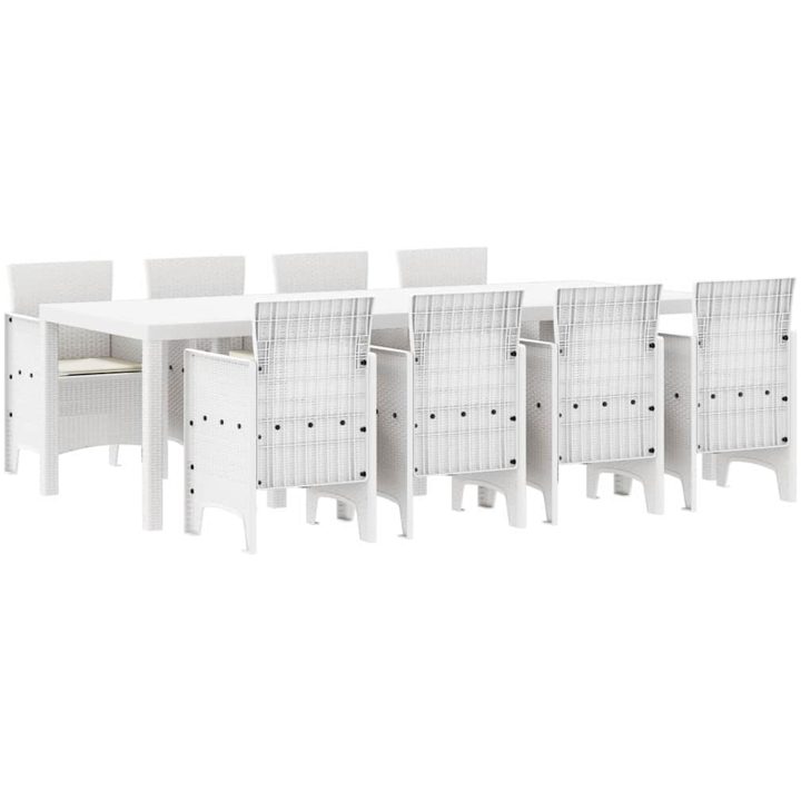 Trädgårdsset 9 pcs Ljusgrå PE Rattan vidaXL 250 x 100 x 73 cm – bild 4