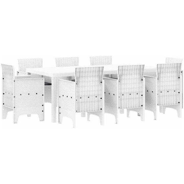 Trädgårdsset 9 pcs Vit Rotting vidaXL 200 x 100 x 73 cm – bild 2