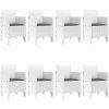 Trädgårdsset 9 pcs Vit Rotting vidaXL 200 x 100 x 73 cm – miniatyr 4