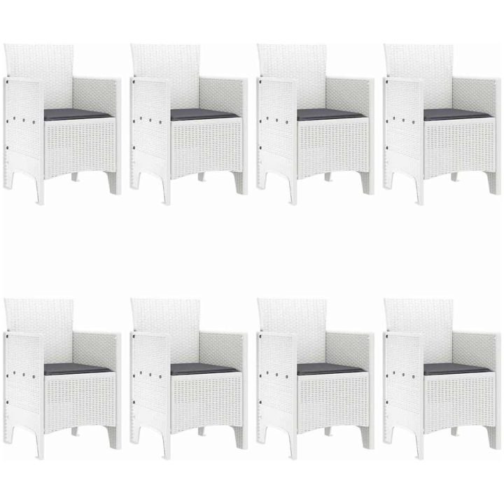 Trädgårdsset 9 pcs Vit Rotting vidaXL 200 x 100 x 73 cm – bild 4
