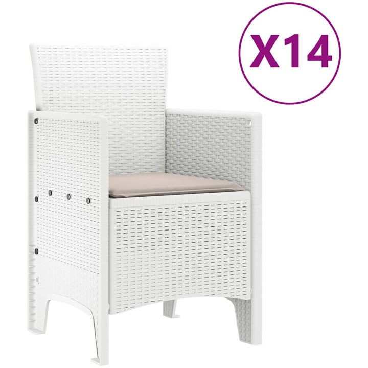 Trädgårdsset för mat 15 pcs Vit Konstrotting vidaXL Large – bild 5