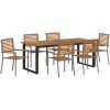 Trädgårdsset för mat 7 pcs Grå Metall, trä vidaXL 200 x 90 x 75 cm – miniatyr 2