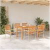 Trädgårdsset för Matplats 7 pcs Beige vidaXL 140 x 80 x 74 cm – miniatyr 4