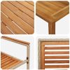 Trädgårdsset för Matplats 7 pcs Beige vidaXL 140 x 80 x 74 cm – miniatyr 9