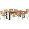 Trädgårdsset för matplats 9 pcs Beige vidaXL 200 x 90 x 75 cm – miniatyr 3
