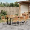 Trädgårdsset för matplats 9 pcs Beige vidaXL 200 x 90 x 75 cm – miniatyr 4