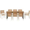 Trädgårdsset för matplats 9 pcs Beige vidaXL 200 x 90 x 75 cm – miniatyr 7