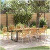 Trädgårdsset för matplats 9 pcs Beige vidaXL 200 x 90 x 75 cm – miniatyr 1
