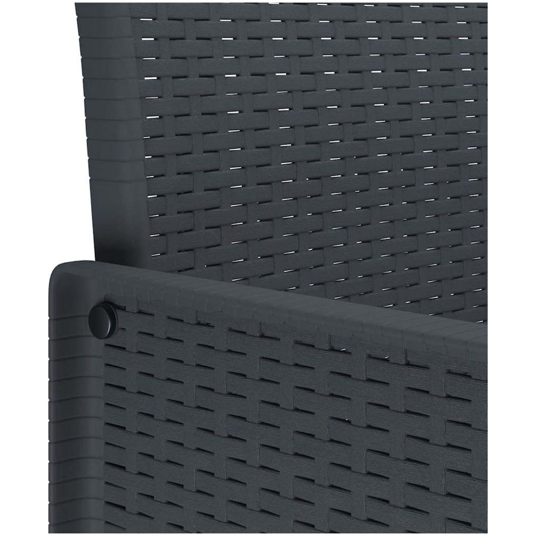 Trädgårdsset med kuddar 15 pcs Antracit Plast & Polyester vidaXL Stort – bild 7