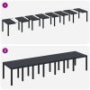 Trädgårdsset med kuddar 15 pcs Antracit Plast & Polyester vidaXL Stort – miniatyr 9