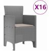 Trädgårdsset med kuddar 17 pcs Ljusgrå Rattan och metall vidaXL Large – miniatyr 5