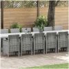 Trädgårdsset med kuddar 17 pcs Ljusgrå Rattan och metall vidaXL Large – miniatyr 1