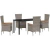 Trädgårdsset med kudde 5 pcs Grå vidaXL 140 x 70 x 73 cm – miniatyr 2