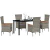 Trädgårdsset med kudde 5 pcs Grå vidaXL 140 x 70 x 73 cm – miniatyr 3