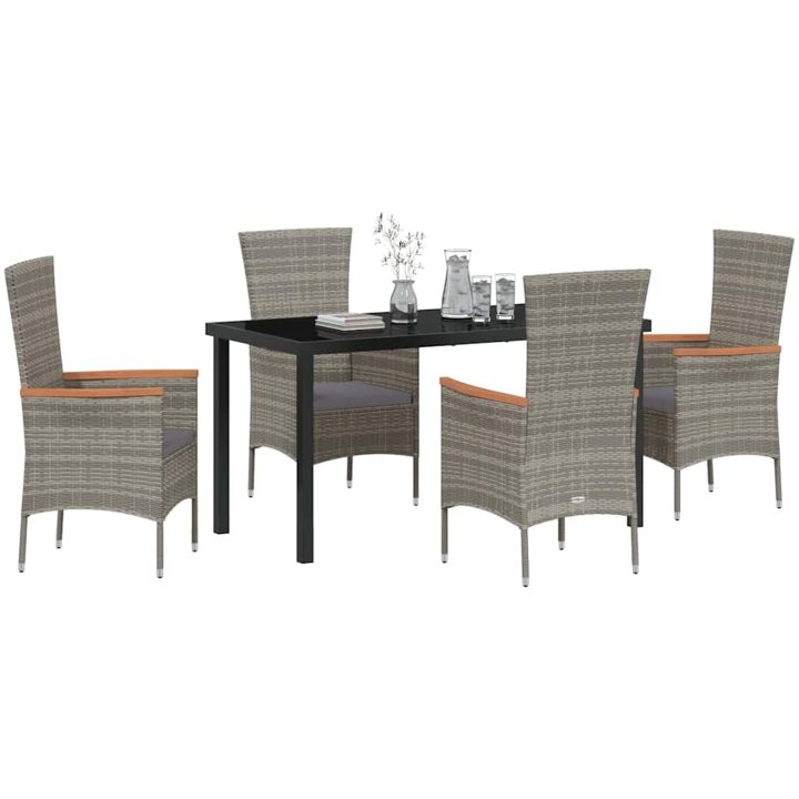 Trädgårdsset med kudde 5 pcs Grå vidaXL 140 x 70 x 73 cm – bild 3