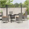 Trädgårdsset med kudde 5 pcs Grå vidaXL 140 x 70 x 73 cm – miniatyr 4