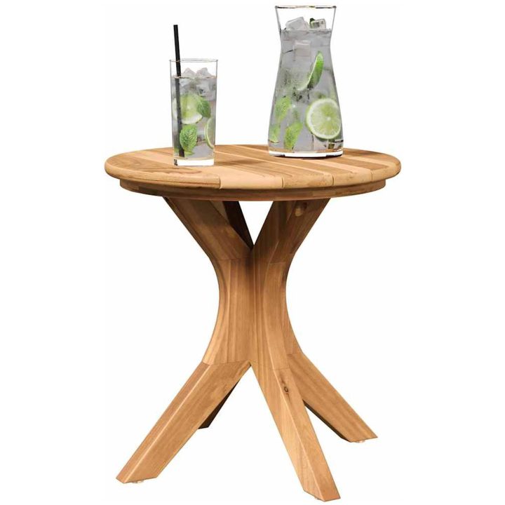 Trädgårdssidan Bord Massivt Teak vidaXL ⌀40 x 41 cm – bild 3