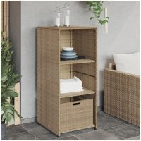 Trädgårdsskåp beige 50x55x115 cm konstrotting vidaXL