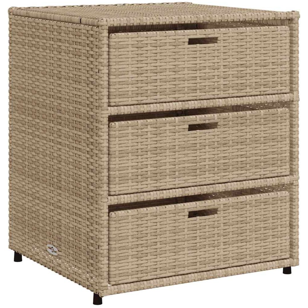 Trädgårdsskåp beige konstrotting vidaXL 55 x 59 x 69 cm – bild 2