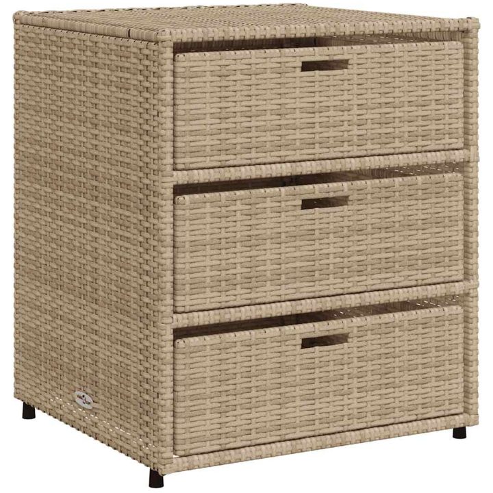 Trädgårdsskåp beige konstrotting vidaXL 55 x 59 x 69 cm – bild 2