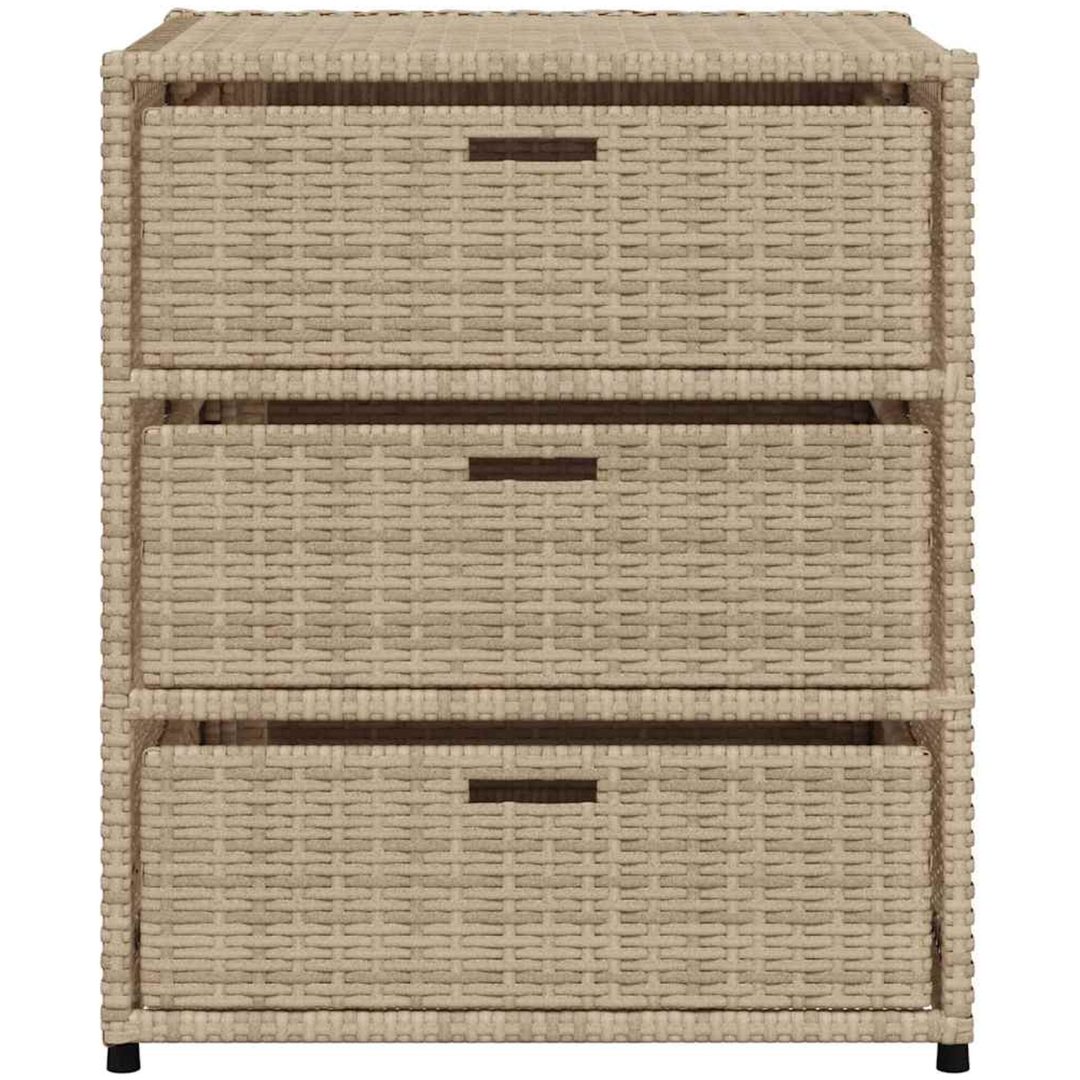 Trädgårdsskåp beige konstrotting vidaXL 55 x 59 x 69 cm – bild 5