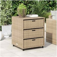 Trädgårdsskåp beige konstrotting vidaXL