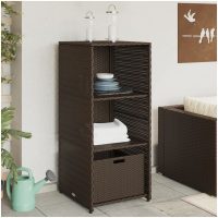 Trädgårdsskåp brun 50x55x115 cm konstrotting vidaXL