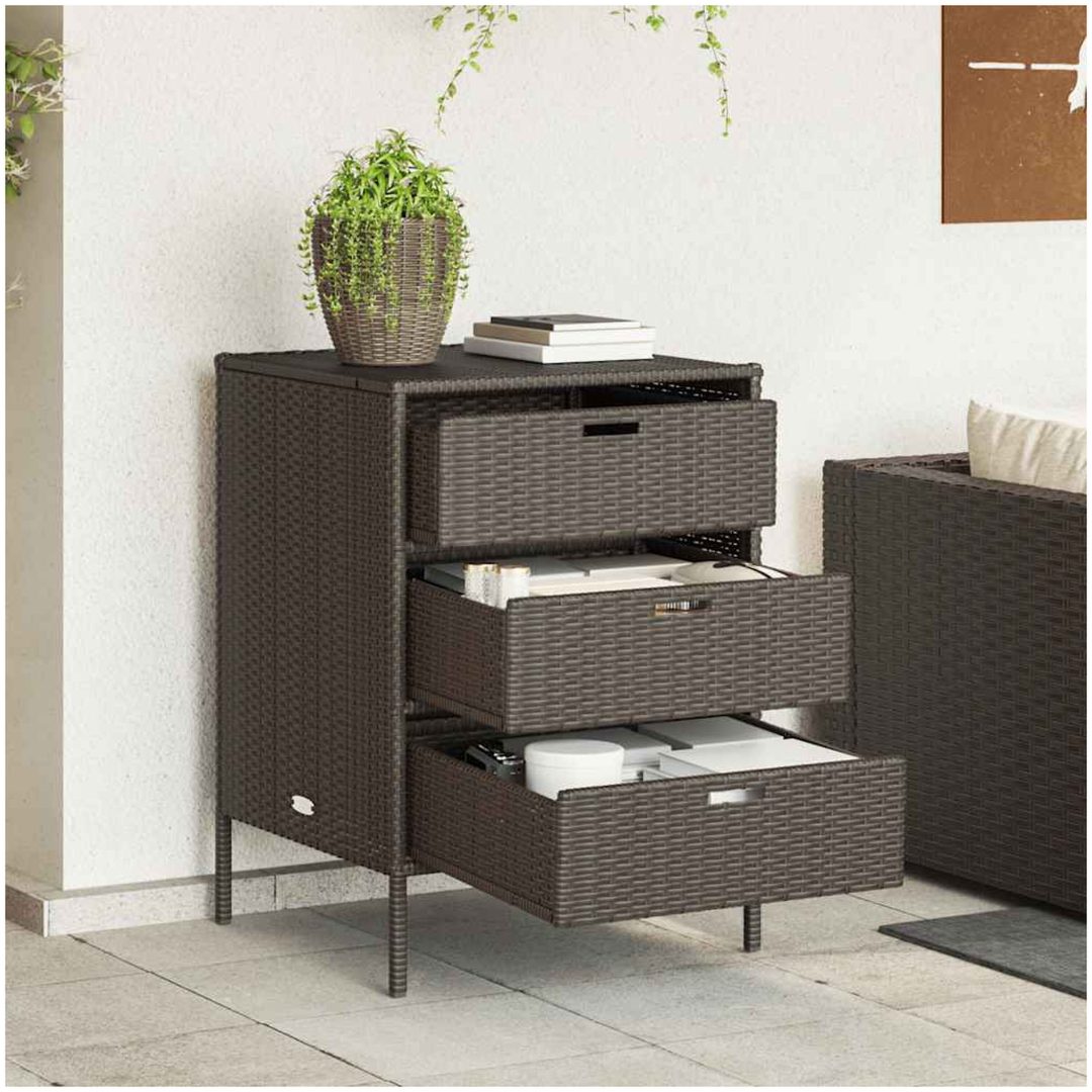 Trädgårdsskåp brun konstrotting vidaXL 55 x 59 x 80 cm – bild 3