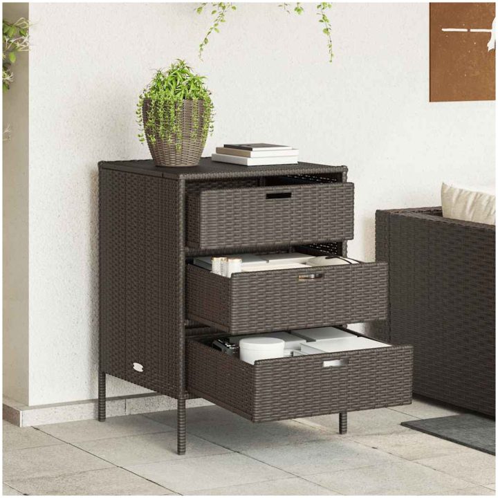 Trädgårdsskåp brun konstrotting vidaXL 55 x 59 x 80 cm – bild 3