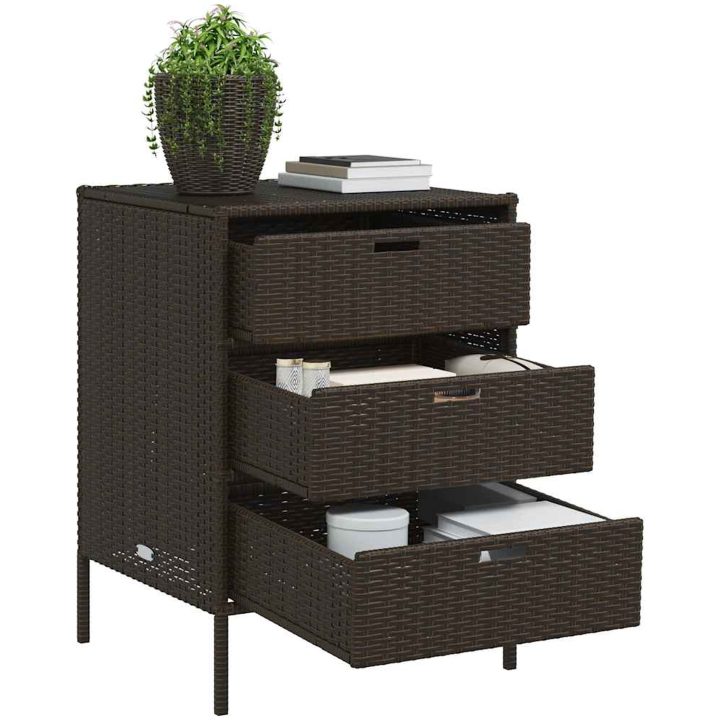 Trädgårdsskåp brun konstrotting vidaXL 55 x 59 x 80 cm – bild 4