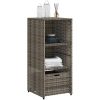 Trädgårdsskåp grå 50x55x115 cm konstrotting vidaXL – miniatyr 4