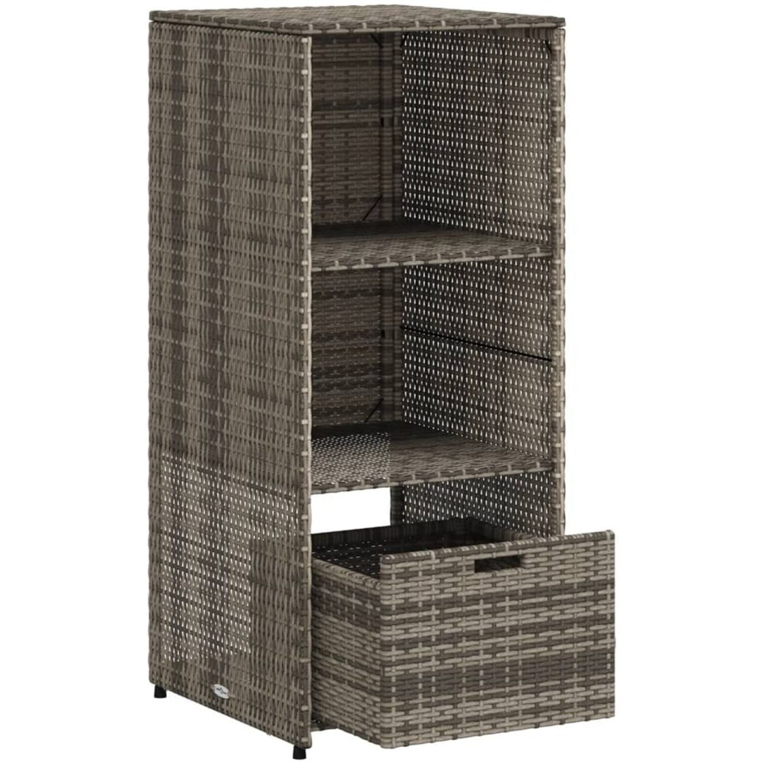 Trädgårdsskåp grå 50x55x115 cm konstrotting vidaXL – bild 6