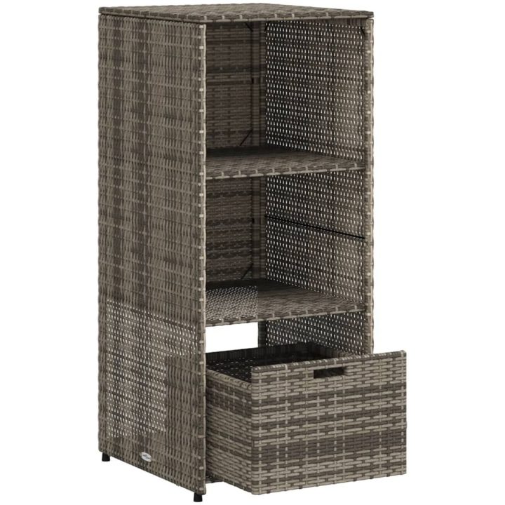 Trädgårdsskåp grå 50x55x115 cm konstrotting vidaXL – bild 6