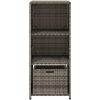 Trädgårdsskåp grå 50x55x115 cm konstrotting vidaXL – miniatyr 7