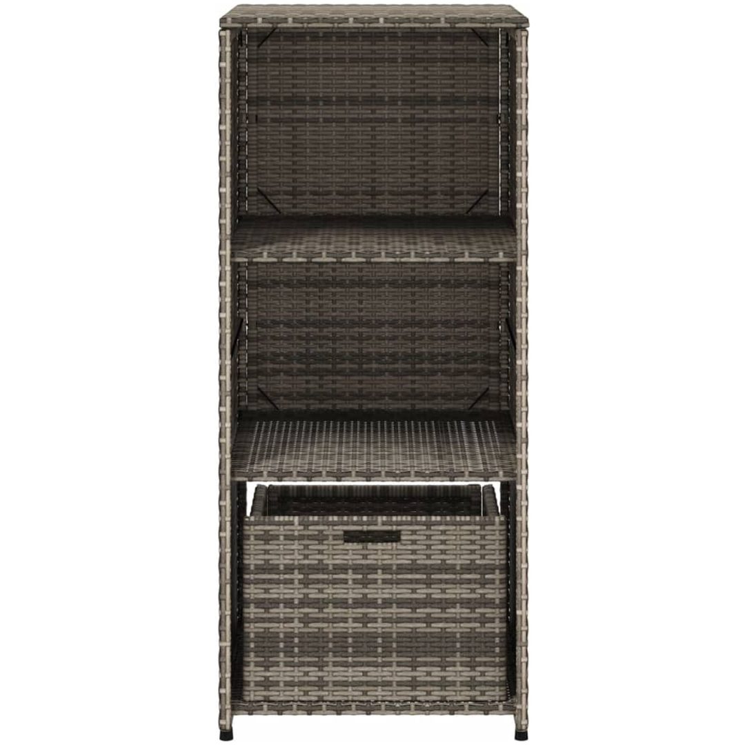 Trädgårdsskåp grå 50x55x115 cm konstrotting vidaXL – bild 7