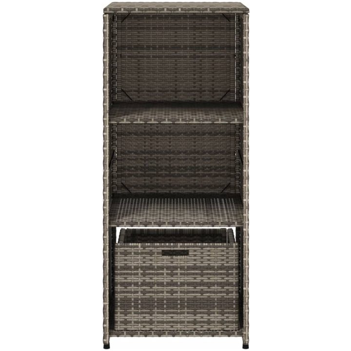Trädgårdsskåp grå 50x55x115 cm konstrotting vidaXL – bild 7