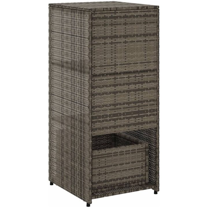 Trädgårdsskåp grå 50x55x115 cm konstrotting vidaXL – bild 9