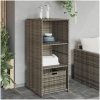 Trädgårdsskåp grå 50x55x115 cm konstrotting vidaXL – miniatyr 1
