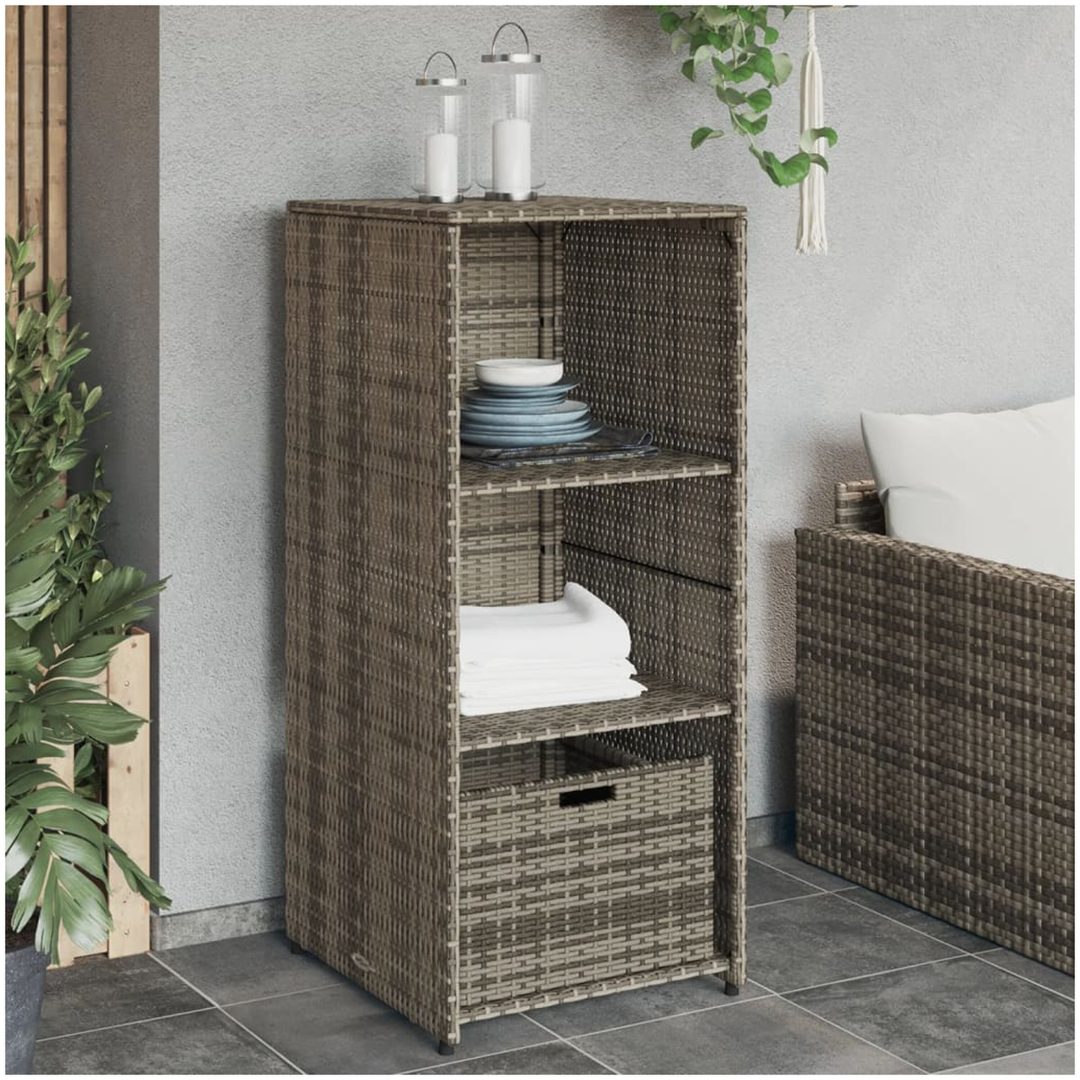 Trädgårdsskåp grå 50x55x115 cm konstrotting vidaXL