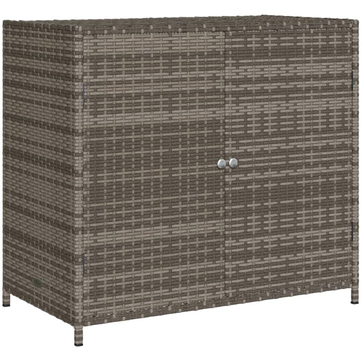 Trädgårdsskåp grå 83x45x76 cm konstrotting vidaXL – bild 2