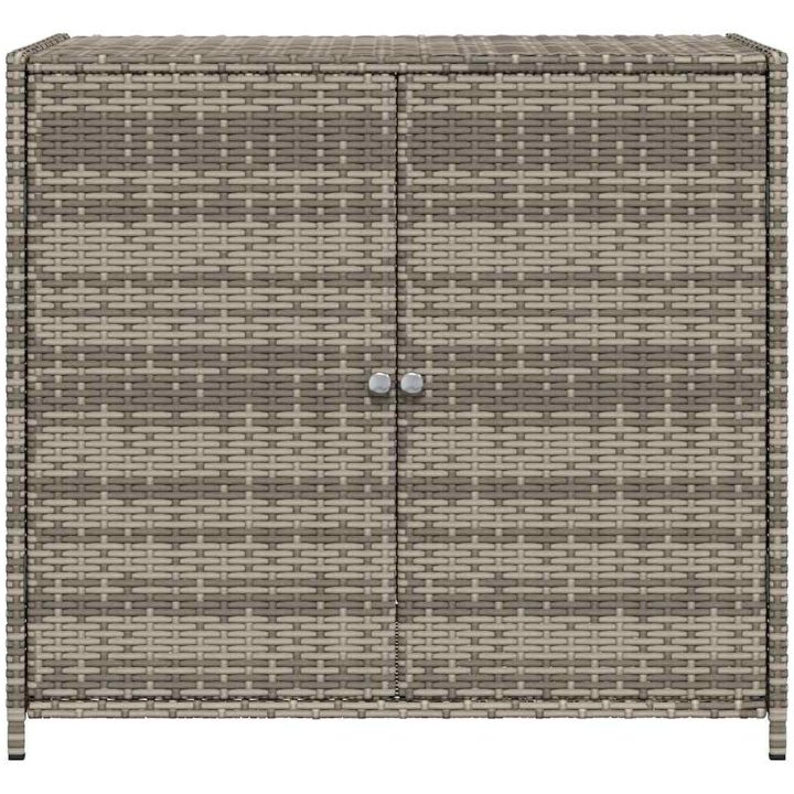 Trädgårdsskåp grå 83x45x76 cm konstrotting vidaXL – bild 5