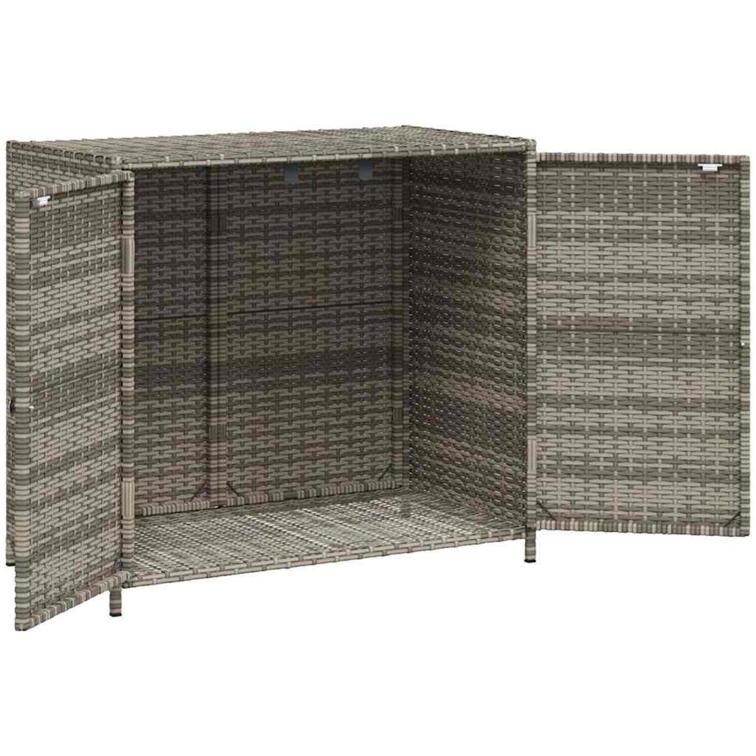 Trädgårdsskåp grå 83x45x76 cm konstrotting vidaXL – bild 6