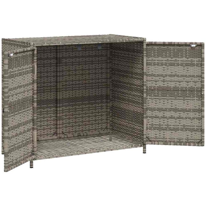 Trädgårdsskåp grå 83x45x76 cm konstrotting vidaXL – bild 6