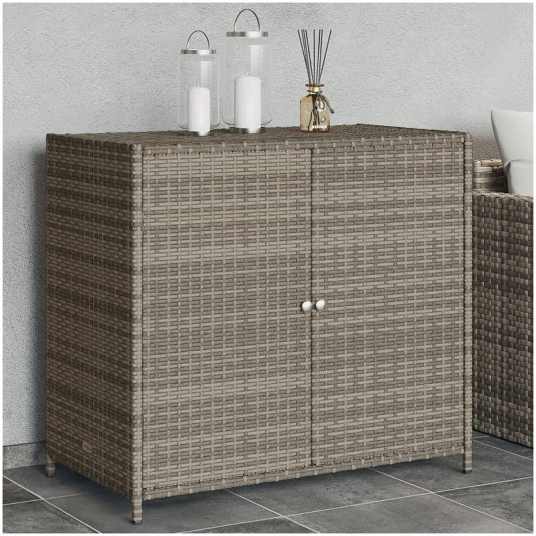 Trädgårdsskåp grå 83x45x76 cm konstrotting vidaXL